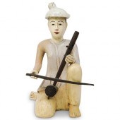 ANTIQUE CHINESE FIGURAL WOOD STATUEDESCRIPTION: