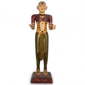 FIGURAL POLYCHROME INDONESIAN STATUEDESCRIPTION: