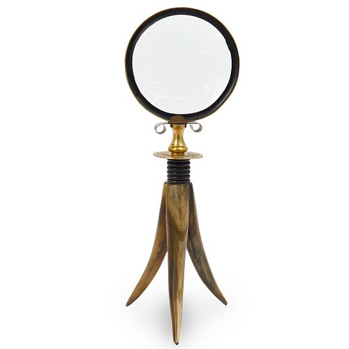 WOOD HORN FOOTED MAGNIFYING GLASSDESCRIPTION  39115b