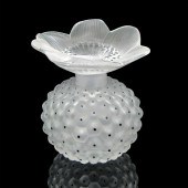 LALIQUE FROSTED PERFUME BOTTLE AND STOPPER,