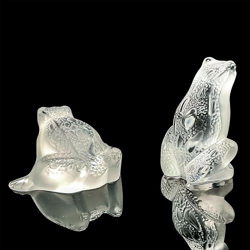 2PC LALIQUE CRYSTAL FIGURES SMALL 38f02c