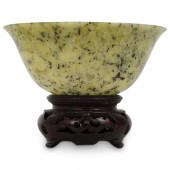 CARVED CHINESE SPINACH JADE BOWLDESCRIPTION  38f60b