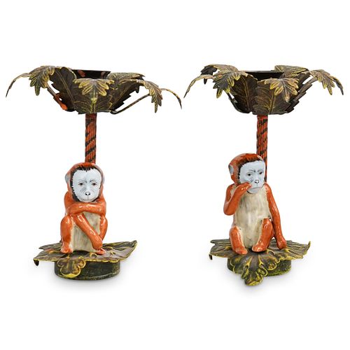 PAIR OF MONKEY CANDLE HOLDERSDESCRIPTION  38f638
