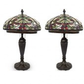 PAIR OF DALE TIFFANY TABLE LAMPSDESCRIPTION: