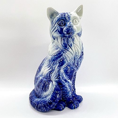 CAT SEATED BLUE FLAMBE ROYAL 39217c