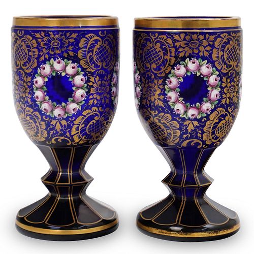 PAIR OF MOSER GLASS CHALICEDESCRIPTION 2 392781