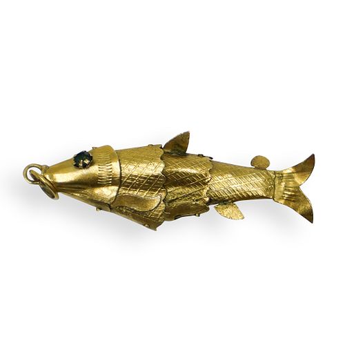 14K GOLD CHINESE MECHANICAL FISH 392984