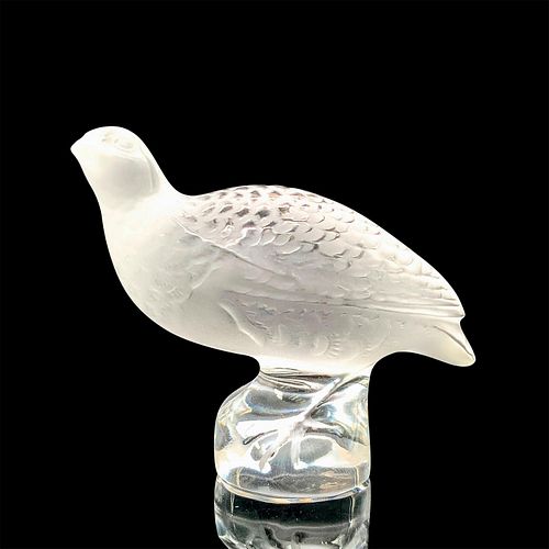 LALIQUE CRYSTAL FIGURE QUAILFrosted 392ac9