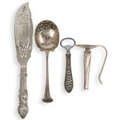 (4 PC) STERLING AND SILVER-PLATED UTENSILSDESCRIPTION: