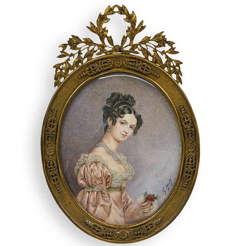 VICTORIAN BRONZE FRAME WITH PAINTED 392d88
