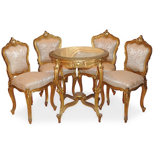  5 PC ANTIQUE FRENCH FURNITURE 39348b