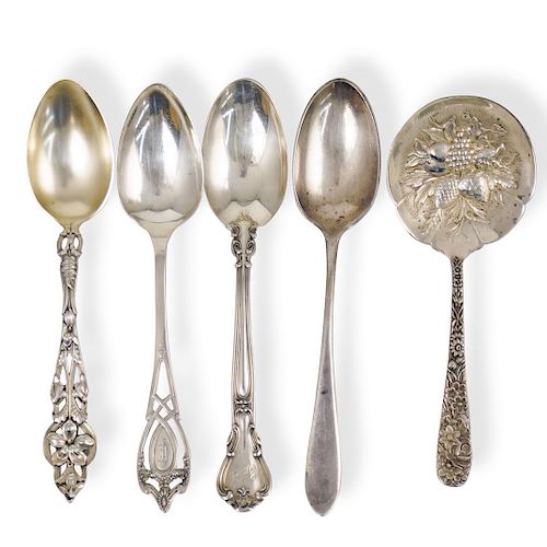  5 PC COLLECTION OF ANTIQUE STERLING 3934be