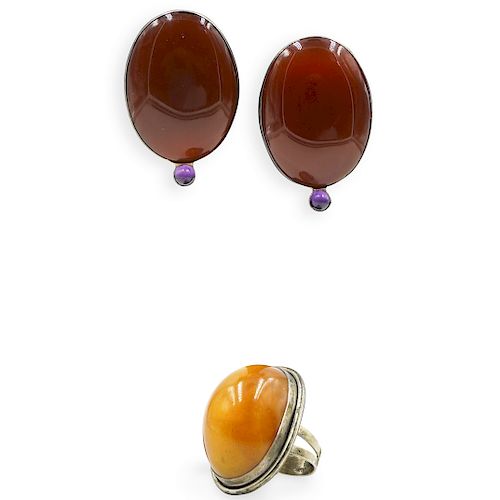  3 PC COLLECTION OF AMBER AND 3937eb