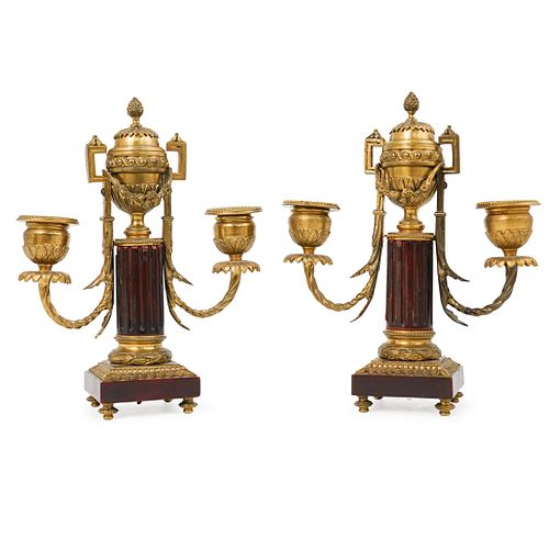PAIR OF FRENCH REGENCY BRONZE CANDLE 391403