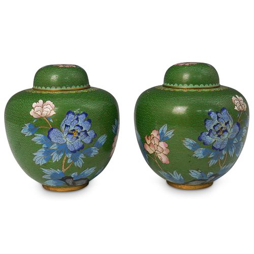 PAIR OF CHINESE CLOISONNE GINGER 3916aa