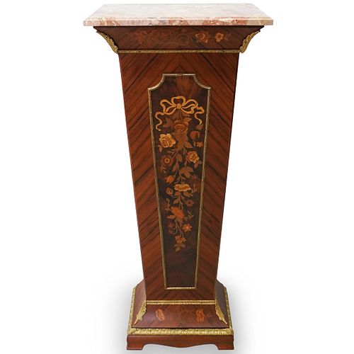 FRENCH GILT BRONZE MARQUETRY WOOD 3916fa