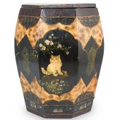 CHINESE PAINTED DRUM STOOLDESCRIPTION: