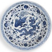 CHINESE BLUE & WHITE CHARGER PLATEDESCRIPTION: