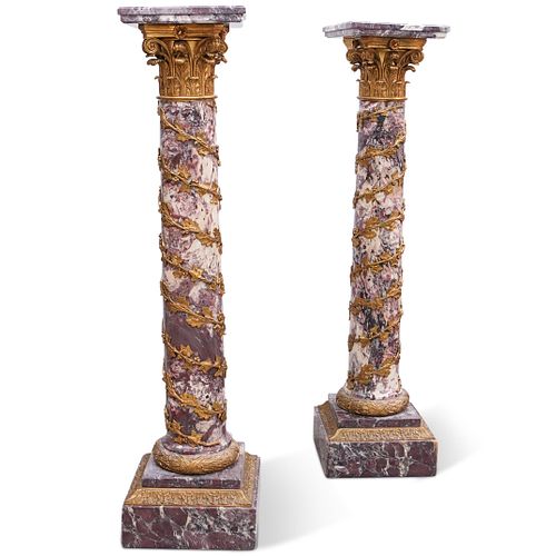 PAIR OF RED MARBLE ORMOLU MOUNTED 391bc1