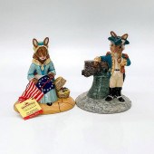2PC BUNNYKINS BY ROYAL DOULTON FIGURES