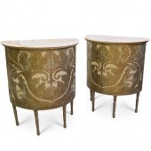PAIR OF ONYX TOP DINING CABINETSDESCRIPTION: