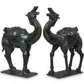 PAIR OF CHINESE BRONZE CAMELSDESCRIPTION: