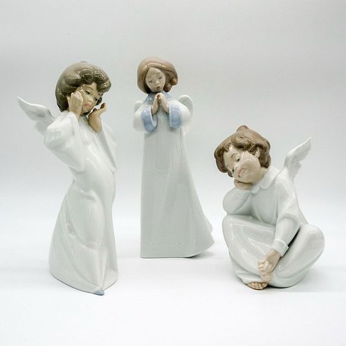 3PC LLADRO PORCELAIN ANGEL FIGURINESGlossy 394884