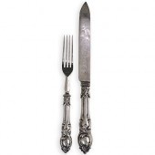 (2 PC) ENGLISH SILVER ENGRAVED FORK