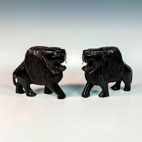 PAIR OF AFRICAN HAND CARVED WOODEN 393d2b
