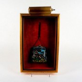 ANTIQUE CHINESE CLOISONNE PURSE IN DISPLAY