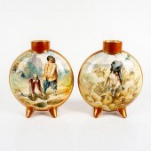 PAIR OF VINTAGE DOULTON GILDED MOON