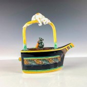 MINTON MAJOLICA TEAPOT, CAT AND MOUSELimited