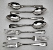 A set of six George V silver Old English