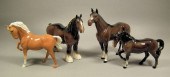 A collection of Beswick pottery horses
