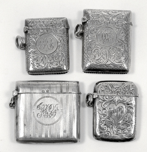 A George V silver rectangular vesta 397518