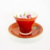 AYNSLEY FINE BONE CHINA CUP AND SAUCERBurnt