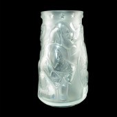 LALIQUE CLEAR CRYSTAL VASE, CIRCUS ELEPHANT