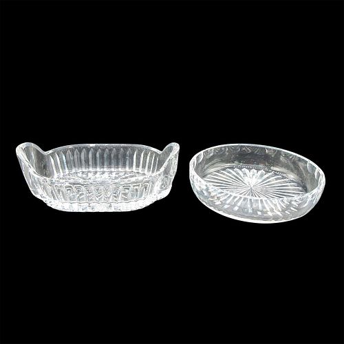 2PC WATERFORD CRYSTAL SOAP DISH 3960f4