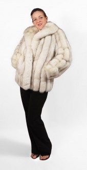 BLUE FOX FUR JACKET Ribbed with 396a94