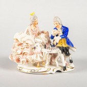 DRESDEN FIGURAL GROUP, COUPLE PLAYING