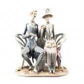 LLADRO LARGE FIGURAL GROUP, FALL LEAVES