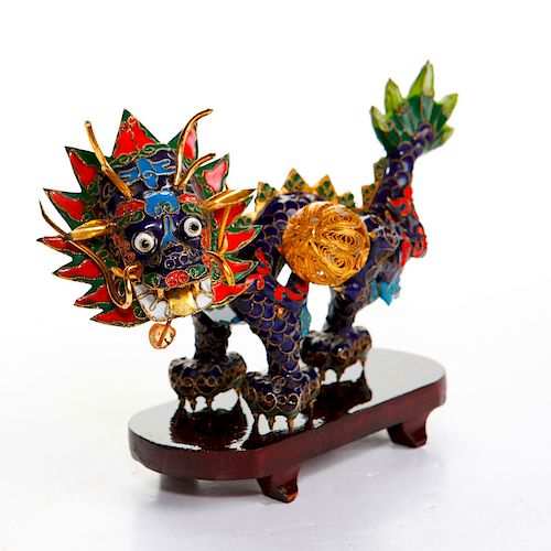 CHINESE CLOISONNE DRAGON STATUE 39ad7b