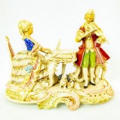 DRESDEN FIGURINE, MUSICAL COUPLE PLAYING