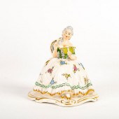 DRESDEN FIGURINE, WOMAN WITH BOOKHand