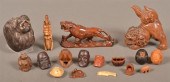ANTIQUE AND VINTAGE CARVED WOOD FIGURINES.Lot