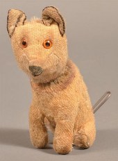 EARLY GERMAN MOHAIR DOG TOY.Early German