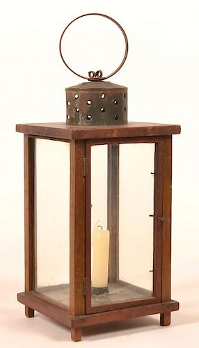 19TH CENTURY WOOD FRAME CANDLE 39c0a6
