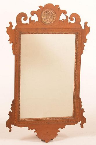 CHIPPENDALE MAHOGANY FRAMED MIRROR American 39c1ee