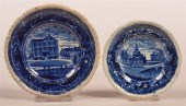 TWO HISTORICAL STAFFORDSHIRE BLUE CUP