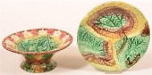 TWO PIECES OF MAJOLICA POTTERY.Two Pieces